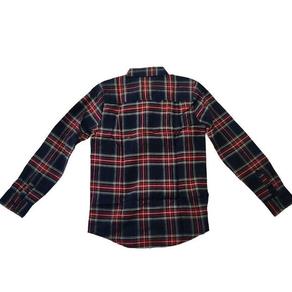 The Children's Place Boys Size 10/12 Red Blue Plain Long Sleeve Button Down Shir - Picture 3 of 5